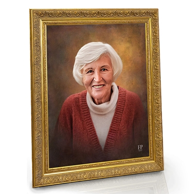 Show details for Framed Memorial Portrait - Old World Background