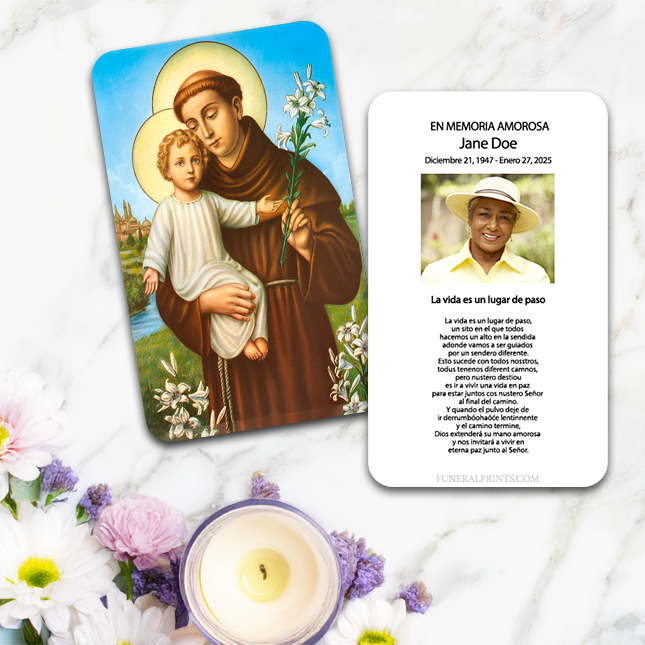Show details for St. Anthony Spanish Prayer Card