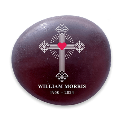 Show details for Frosted Amethyst Cross Memorial Stones