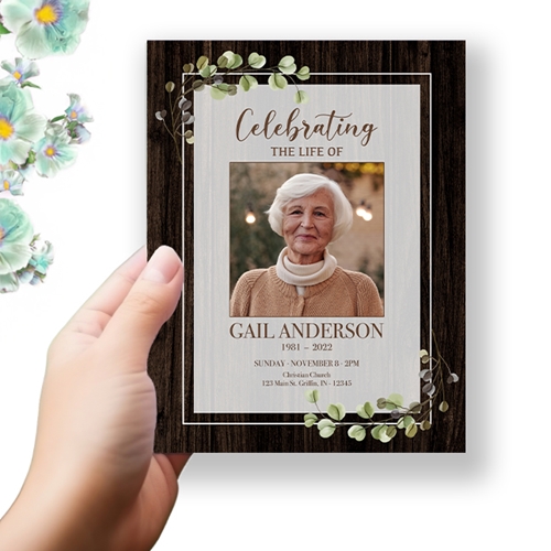 Show details for Rustic Brown Funeral Program 