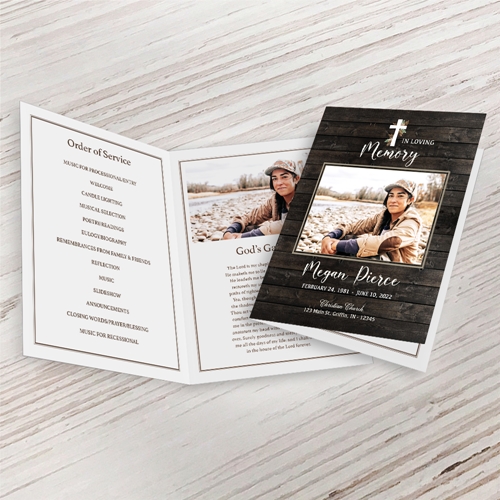 Show details for Rustic Religious Funeral Program (MegaEdit)