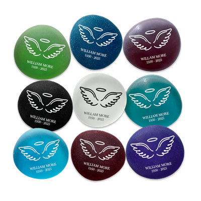 Show details for Multicolor Frosted Assortment Angel Wings Memorial Stone