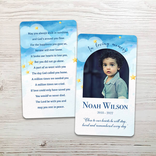 Show details for Sky Star Watercolor Memorial Card