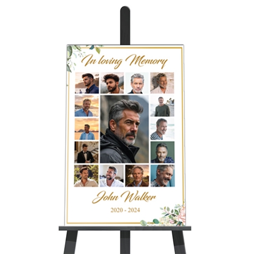 Show details for Floral Collage Funeral Poster