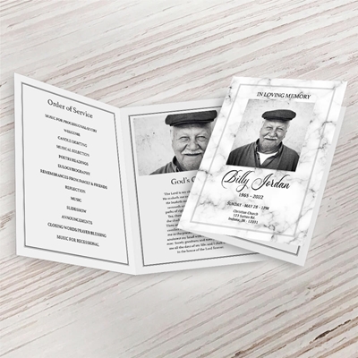 Show details for White Marble Memorial Package