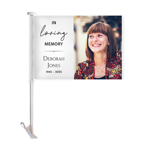 Show details for In Loving Memory Car Flag