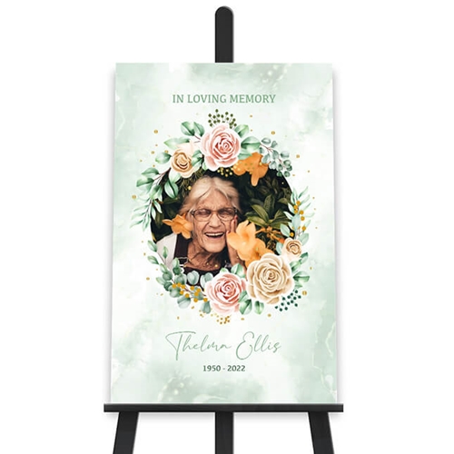 Show details for Multi Gold Floral Poster