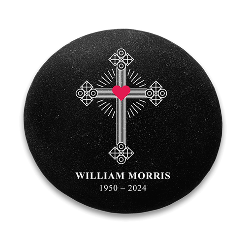 Show details for Frosted Black Cross Memorial Stones