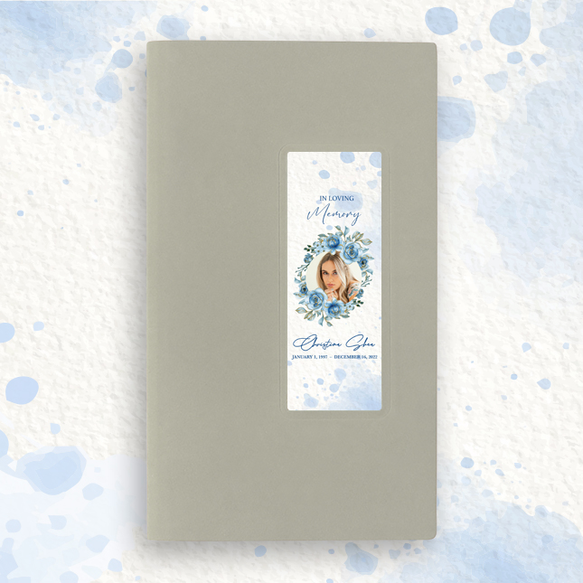 Show details for Blue Round Floral Guest Book - Gray