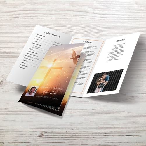 Show details for Cross & Dove Trifold Program (MegaEdit)
