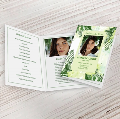 Show details for Green Leaf Watercolor Premium Program (8.5x11)