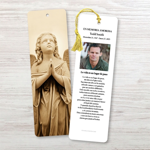 Show details for Sepia Angel Spanish Bookmark