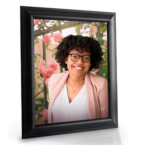 Show details for Framed Memorial Portrait - Entwined Blooms Lifescape Background