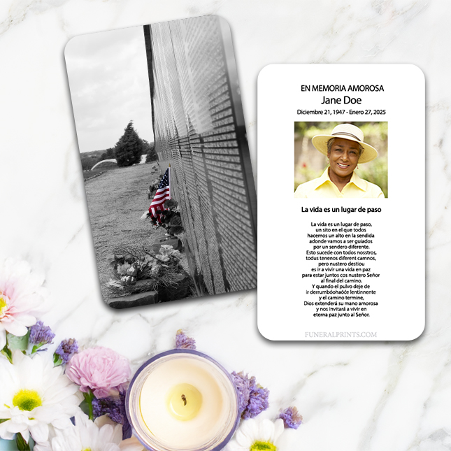 Show details for Vietnam Wall Spanish Prayer Card