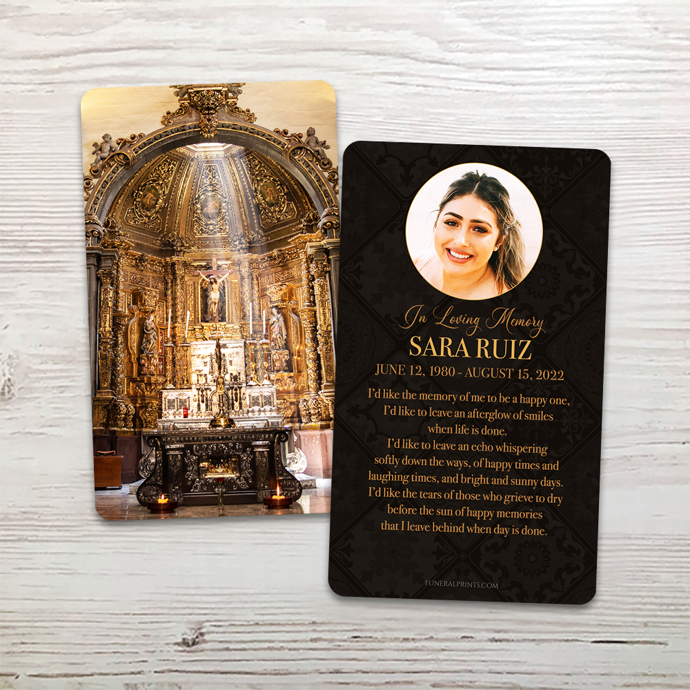 Show details for Cross Altar English Memorial Card