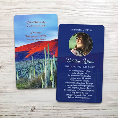 Show details for Cactus English Memorial Card