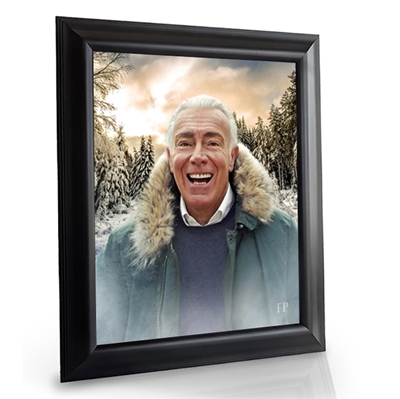 Show details for Framed Memorial Portrait - Winters Embrace Lifescapes Background