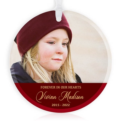 Show details for Red Border Circle Ornament