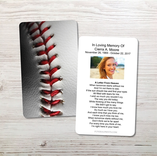 Picture of Baseball 3 Memorial Card
