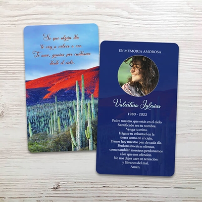 Show details for Cactus Spanish Memorial Card
