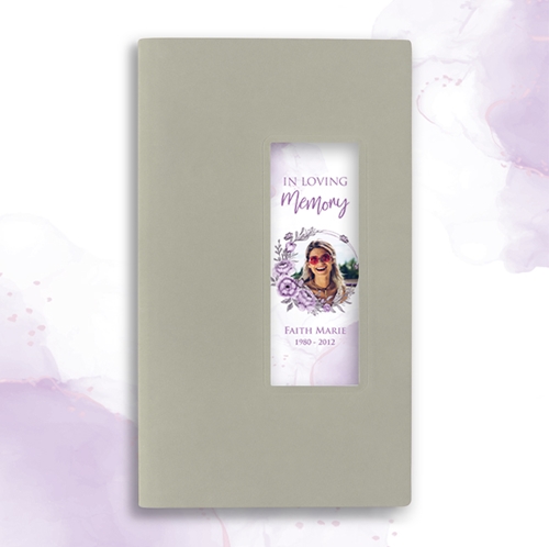 Show details for Purple Floral Guest Book - Gray