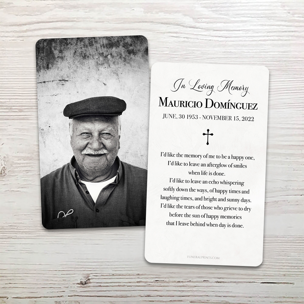 Show details for Custom Cross English Memorial Card