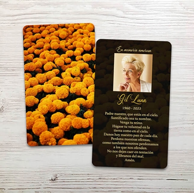 Show details for Cempasúchil Spanish Memorial Card