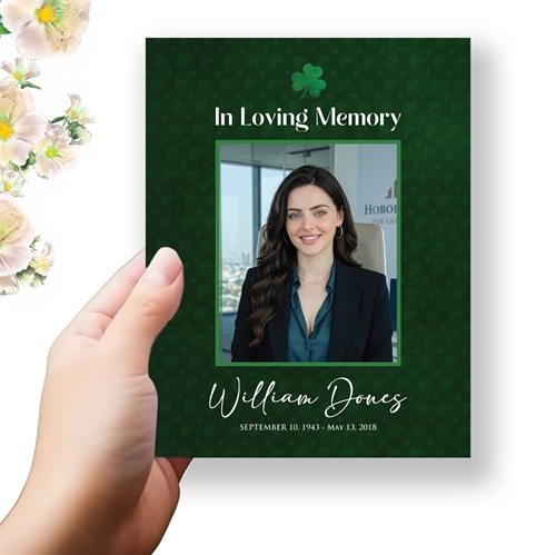 Show details for Irish Blessing Shamrock Funeral Program