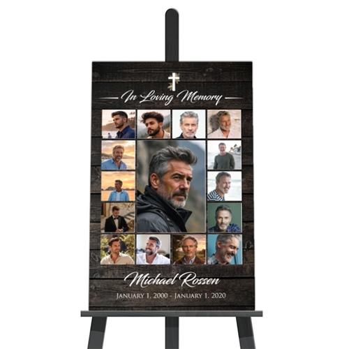 Show details for Rustic Religious Collage Funeral Poster