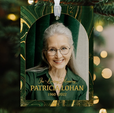 Show details for Green Geode Rectangle Ornament