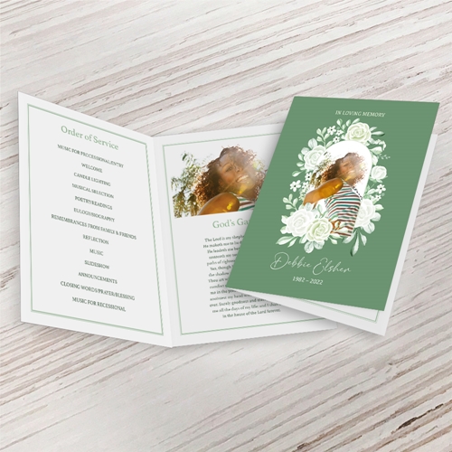 Show details for Sage Floral Funeral Program (MegaEdit)