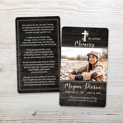 Show details for Rustic Religious Memorial Card