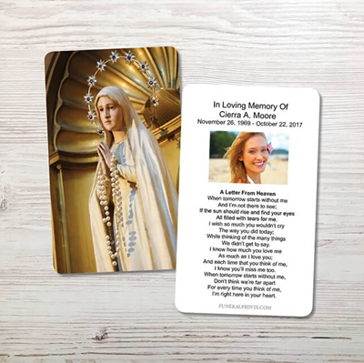 Show details for Statue of Blessed Virgin Memorial Card