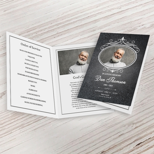 Show details for Gray Marble Funeral Program (MegaEdit)