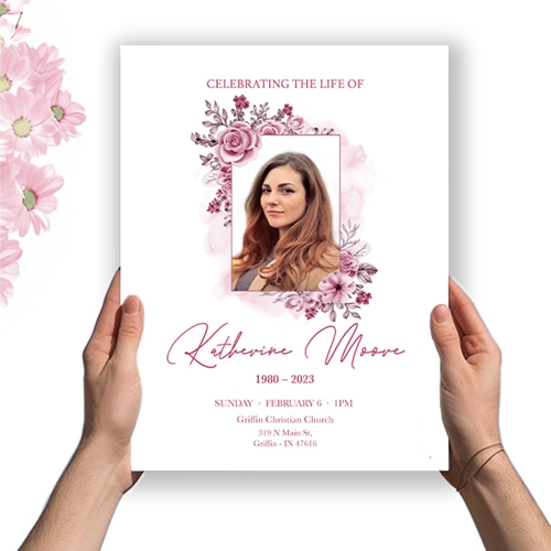 Show details for Pink Floral Program (8.5x11) 