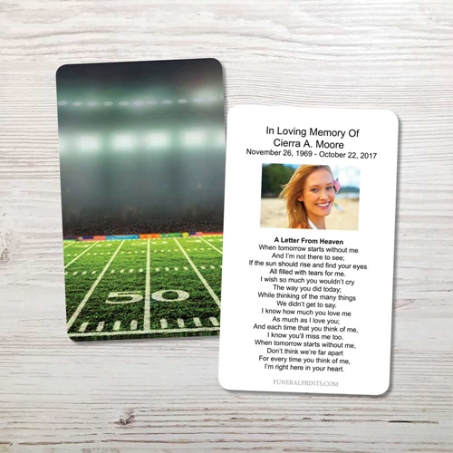 Picture of Football Field Memorial Card