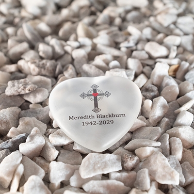 Show details for Heart-Shaped Cross Memorial Stones