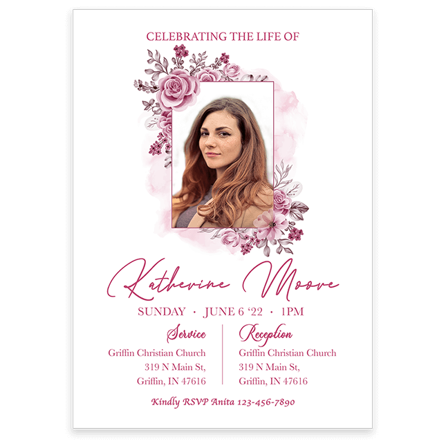 Show details for Pink Floral Invitation