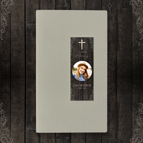 Show details for Rustic Light Brown Guest Book - Gray