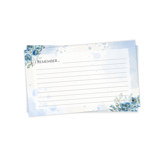 Show details for Blue Round Floral Remember Card