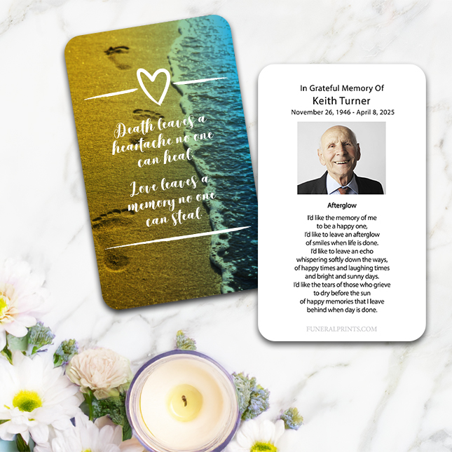 Show details for Love Leaves A Memory Quote Prayer Card