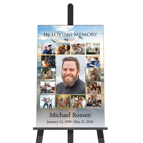 Show details for Beach Collage Funeral Poster