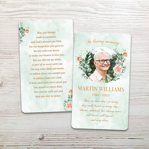 Show details for Multi Floral Memorial Card