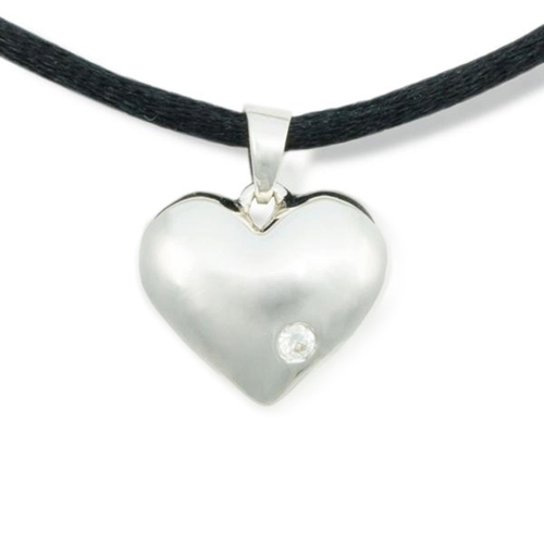 Picture of Sparkling Heart Cremation Pendant - Sterling Silver