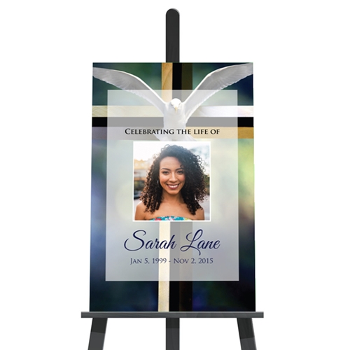 Show details for Dove & Cross Funeral Poster