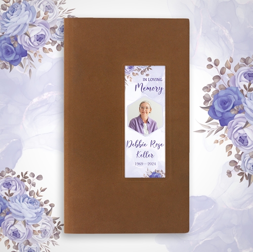Picture of Purple Gold Floral Guest Book - Brown