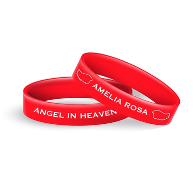 Show details for Red and White Wings Wristband