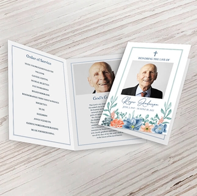 Show details for Multi Floral Religious Funeral Program 