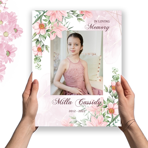 Show details for Pink Gold Floral Program (8.5x11) 