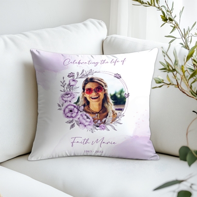 Show details for Purple Floral Pillow